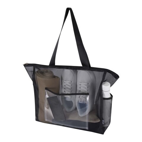 Bolsa Tote reciclada con certificado GRS de 23L "Mesh" Negro intenso