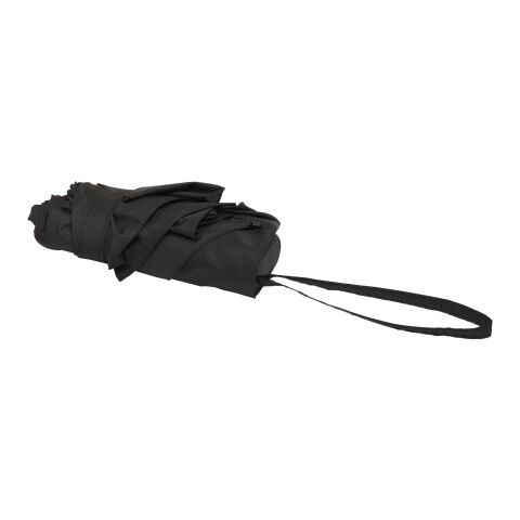 Paraguas plegable y compacto Jill de 19 pulgadas, con 5 secciones y fabricado en RPET Negro