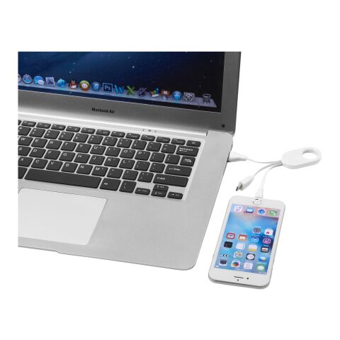 Cable de carga 3 en 1 &quot;The Troop&quot; Estándar | Blanco | sin montaje de publicidad | no disponible | no disponible | no disponible