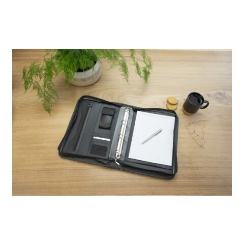 Carpeta A4 de piel regenerada negro | sin montaje de publicidad | no disponible | no disponible