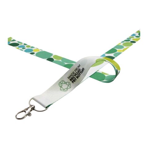 Lanyard de PET reciclado "Addie" blanco-blanco | 15mm | Sublimación | all over, back | 15 mm x 900 mm
