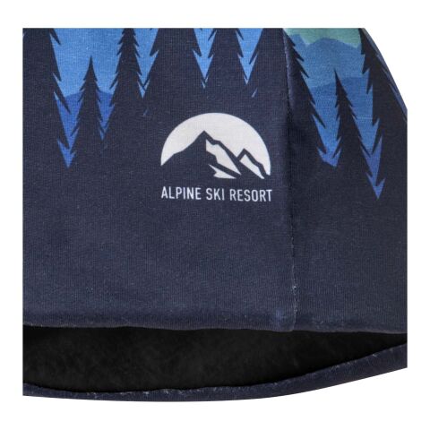Gorro de RPET en sublimación y una capa de polar "Loki" Negro intenso | S (24x19cm) | Sublimación | all over | 540 mm x 265 mm