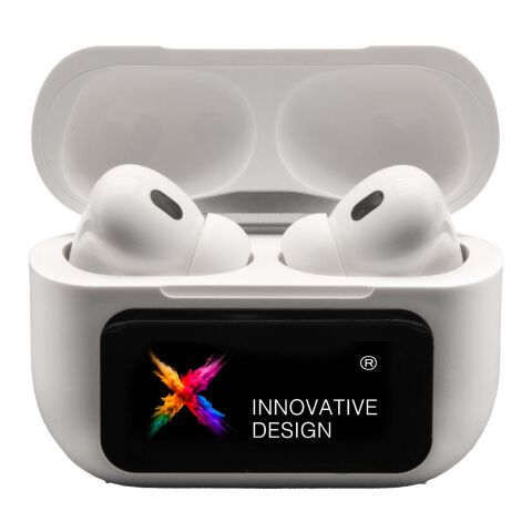 Auriculares con ANC y estuche de carga interactivo con pantalla táctil &quot;SCX.design E26&quot; blanco | sin montaje de publicidad | no disponible | no disponible