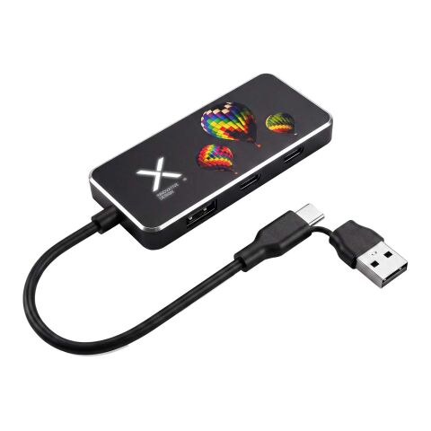 SCX.design H22, multipuertos USB 7 en 1 Negro intenso