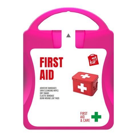 MyKit Primeros Auxilios Magenta transparente | Etiqueta Digital 1 color | frontal | 90 mm x 127 mm