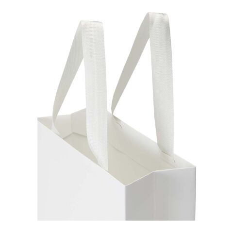 Bolsa de papel Smartfold de 230 g/m² con asas de cinta y laminado mate - 24 x 10 x 24 cm blanco