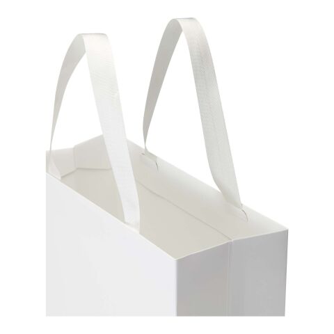 Bolsa de papel Smartfold de 230 g/m² con asas de cinta y laminado mate - 31 x 12 x 31 cm blanco