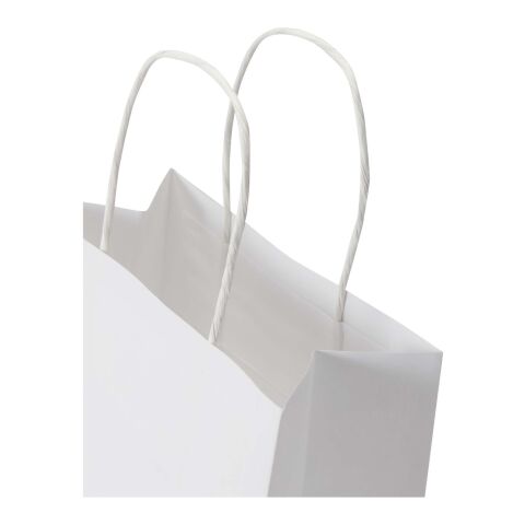 Bolsa de papel Kraft de 120 g/m² con asas trenzadas - 18 x 9 x 23 cm blanco
