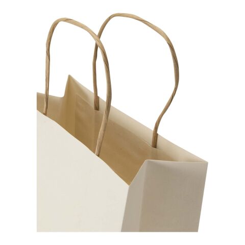 Bolsa de papel reciclado de uso agrícola, 150 g/m², con asas trenzadas - 18 x 9 x 23 cm Blanco marfil