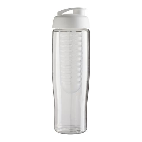 Bidón deportivo e infusor con Tapa Flip de 700 ml H2O Tempo® Transparente-Blanco | sin montaje de publicidad | no disponible | no disponible