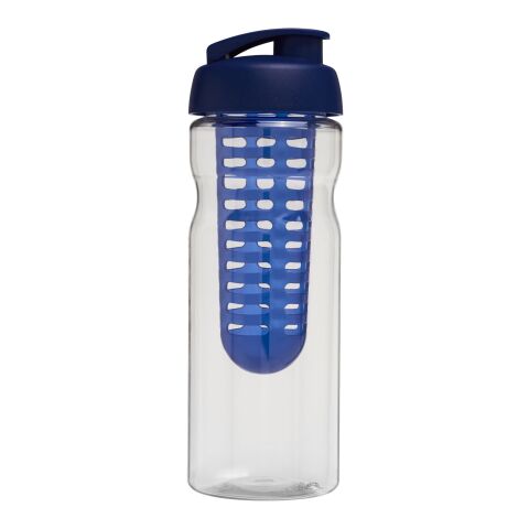 Bidón deportivo e infusor con Tapa Flip de 650 ml H2O Base® Transparente-Azul | sin montaje de publicidad | no disponible | no disponible