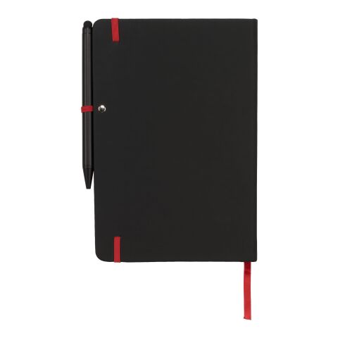 Libreta A5 perfilada en color y con bolígrafo stylus &quot;Noir Edge Medium&quot; Estándar | Negro intenso-Rojo | sin montaje de publicidad | no disponible | no disponible