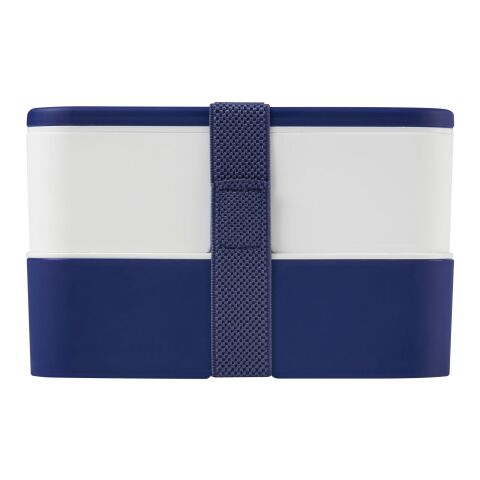 Fiambrera de doble capa &quot;MIYO&quot; Azul-Blanco-Azul | sin montaje de publicidad | no disponible | no disponible