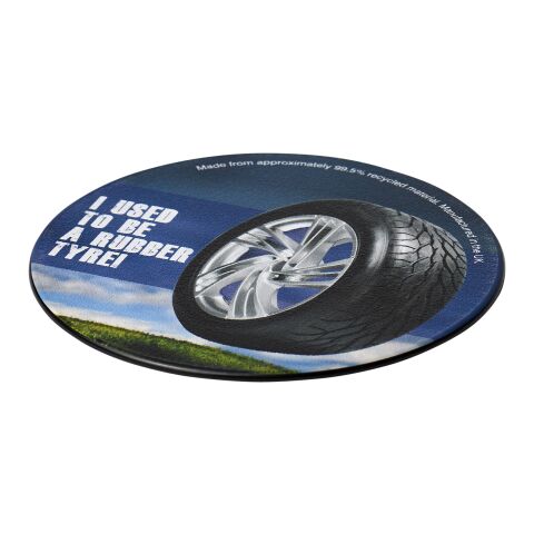 Posavasos redondo Brite-Mat® con material de neumáticos Negro intenso | sin montaje de publicidad | no disponible | no disponible