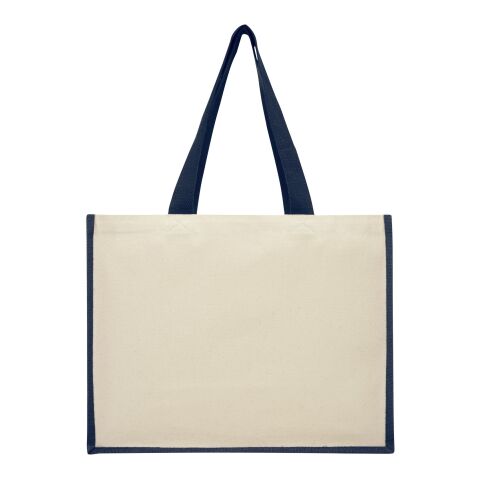 Bolsa Tote para compras de lona y yute de 340 g/m² "Varai" Azul marino
