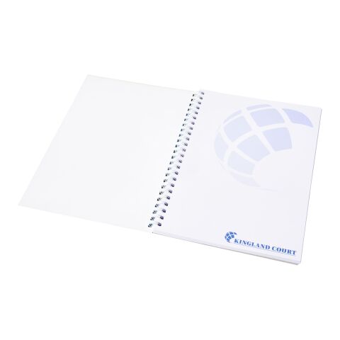 Cuaderno A5 con anillas de alambre y cubierta de PP de Desk-Mate® Blanco | 50 pages | sin montaje de publicidad | no disponible | no disponible