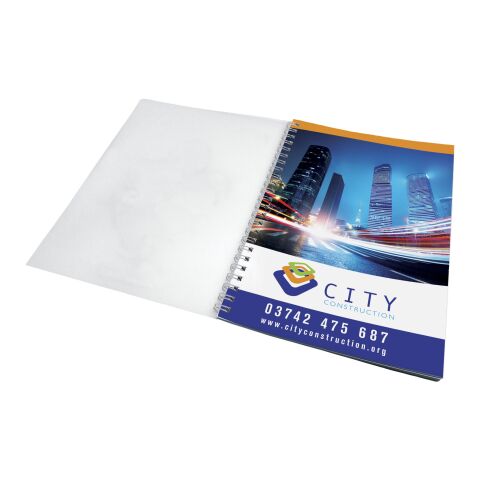 Cuaderno A5 con anillas de alambre y cubierta de PP de Desk-Mate® Blanco | 50 Seiten | sin montaje de publicidad | no disponible | no disponible