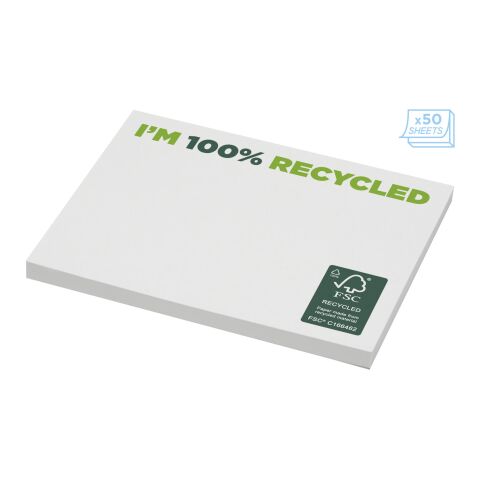 Bloc de notas adhesivas de papel reciclado de 100 x 75 mm &quot;Sticky-Mate®&quot; Blanco | 25 pages | sin montaje de publicidad | no disponible | no disponible