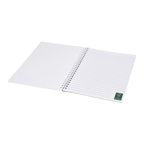 Cuaderno con espiral A4 con cubierta trasera impresa &quot;Desk-Mate®&quot; Blanco | 50 pages | sin montaje de publicidad | no disponible | no disponible