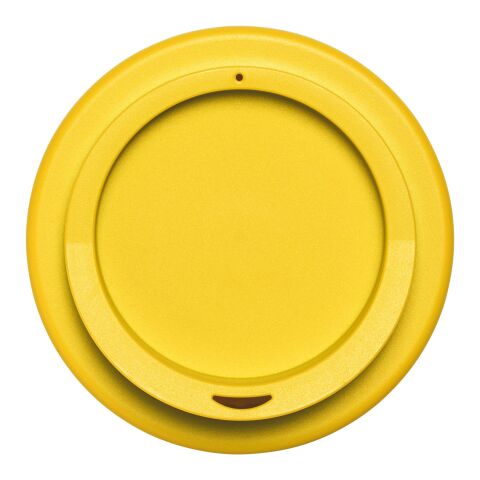 Vaso con aislamiento de 350 ml con agarradera &quot;Americano®&quot; Amarillo-Negro intenso | sin montaje de publicidad | no disponible | no disponible