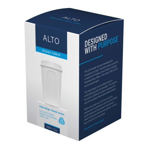 Vaso de 350&nbsp;ml con tapa de 360° "Alto POP" Azul