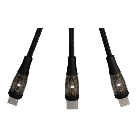 Cable de carga rápida 5 en 1 de 100 W/5 A con pantalla digital &quot;SCX.design C50&quot; Estándar | negro | sin montaje de publicidad | no disponible | no disponible