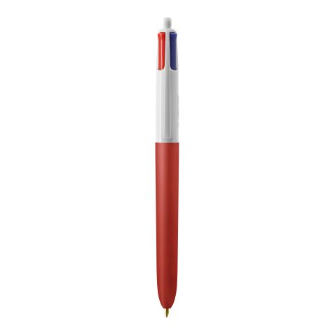 BIC® 4 Colours Soft Blanco-rojo | Impresión De Pantalla 1 color | Parte superior-Detrás del clip | 22.00 mm x 10.00 mm