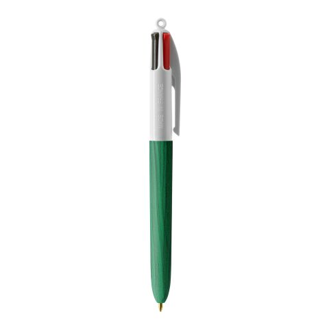 BIC® 4 Colours Wood Style Blanco-verde | Impresión De Pantalla 1 color | Cuerpo-a la derecha del clip&nbsp; | 30.00 mm x 43.00 mm