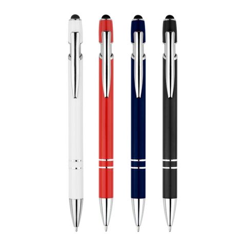 NEIL. Bolígrafo con cuerpo de aluminio reciclado (100% rAL) y puntero táctil Negro | sin montaje de publicidad