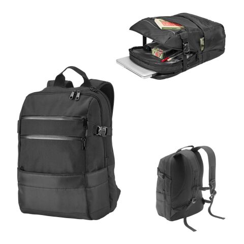 ZIPPERS BPACK. Mochila para portátil de 15.6&#039;&#039; en jacquard 840D y 300D Negro | sin montaje de publicidad