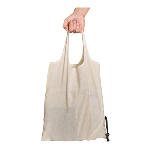 ORLEANS. Bolso plegable 100% algodón (100 g/m²) Beige | sin montaje de publicidad