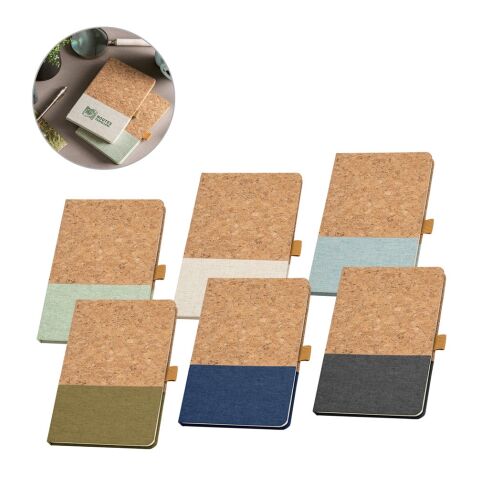 KLEE. Cuaderno A5 de corcho y lino con hojas rayadas Azul | sin montaje de publicidad