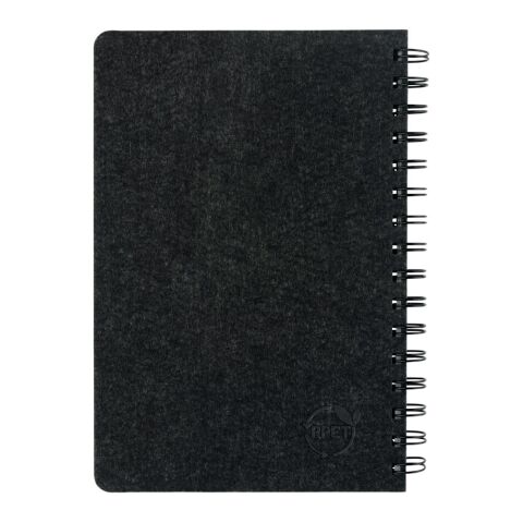 MISHIMA. Cuaderno A5 con tapa semidura de fieltro reciclado (100% rPET) con anillas y páginas rayadas Impresión De Pantalla 1 color