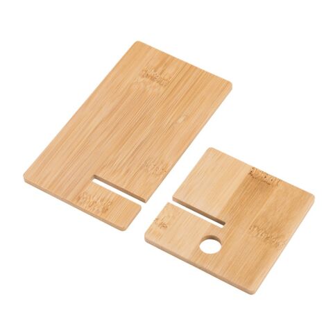 GALEN. Soporte para móvil de bambú, desmontable en dos partes Beige | sin montaje de publicidad