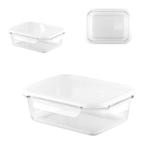 QUORIN. Caja hermética de vidrio borosilicato 1000 mL Blanco | sin montaje de publicidad