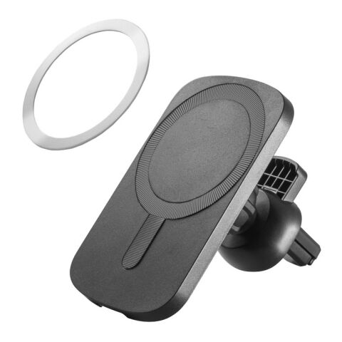 KOCH. Soporte para smartphone para coche con cargador magnético inalámbrico de 15 W en ABS reciclado (100% rABS) Negro | sin montaje de publicidad