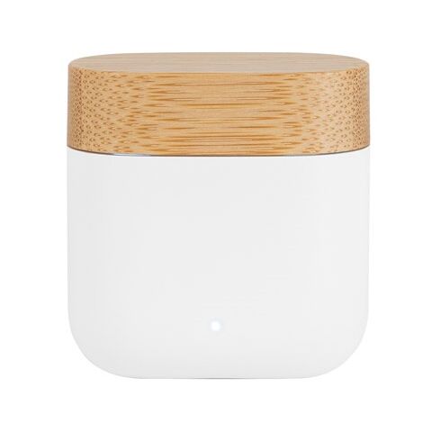 COBAIN. Auriculares inalámbricos con 5h de autonomía en ABS reciclado (100% rABS) y bambú Blanco | sin montaje de publicidad