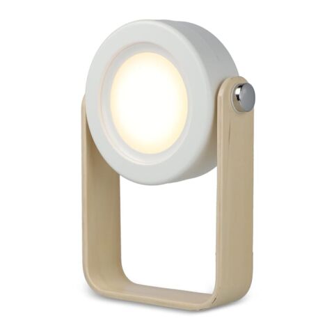Lámpara LED multifunción Coollux con mango de bambú Blanco | sin montaje de publicidad | no disponible | no disponible