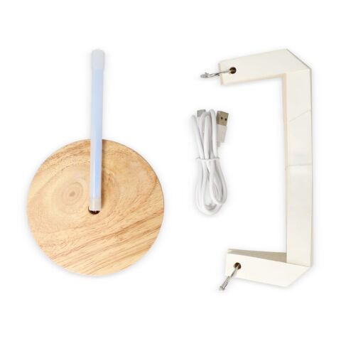 Coollux lámpara LED de papel plegable Aurora sobre base de madera, 22cm Natural | sin montaje de publicidad | no disponible | no disponible