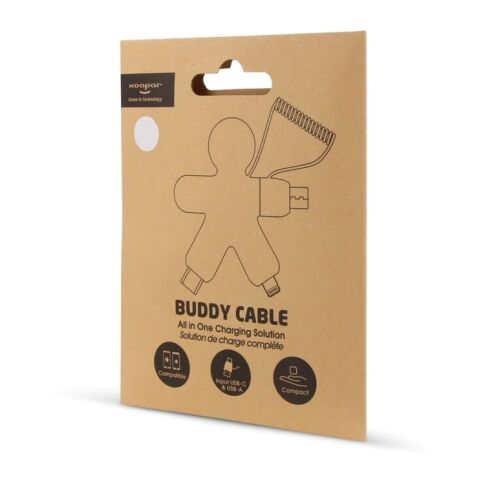 2064 | Xoopar Buddy Eco GRS Charging Cable Blanco | sin montaje de publicidad | no disponible | no disponible | no disponible