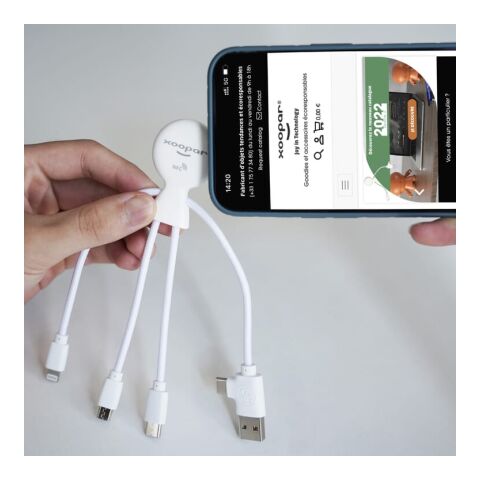 2099 | Xoopar Mr. Bio Smart Charging cable with NFC Blanco | sin montaje de publicidad | no disponible | no disponible | no disponible