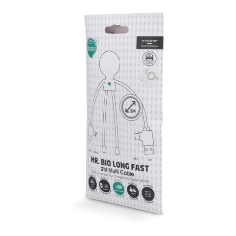 2092 - Xoopar Mr Bio Cable de Carga Múltiple PD Largo 60W 2 Metros Blanco | sin montaje de publicidad | no disponible | no disponible