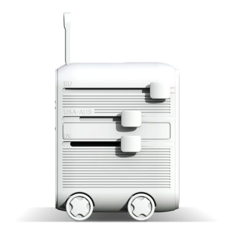 Xoopar Luggie GaN Adaptador de viaje universal con ruedas Blanco | sin montaje de publicidad | no disponible | no disponible