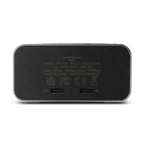 Cargador inalámbrico Xoopar GRS Reddi Charge PD con reloj gris claro | sin montaje de publicidad | no disponible | no disponible | no disponible