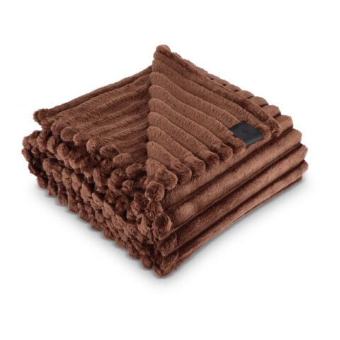 Manta de lana reciclada Sagaform Esther 130 x 170 cm Marrón oscuro | sin montaje de publicidad