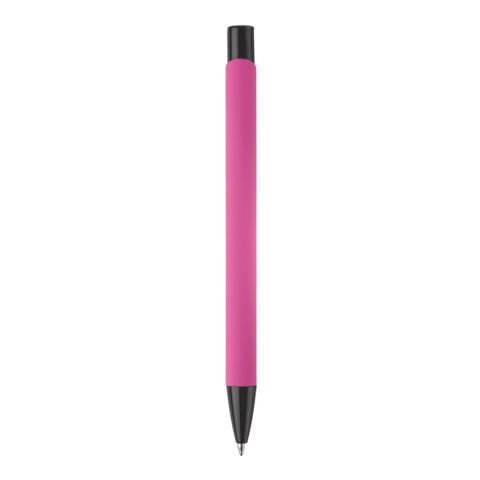 Bolígrafo Alicante tacto suave Rosa-Negro | Grabado | 90 grados del clip | 87 mm x 8 mm | no disponible