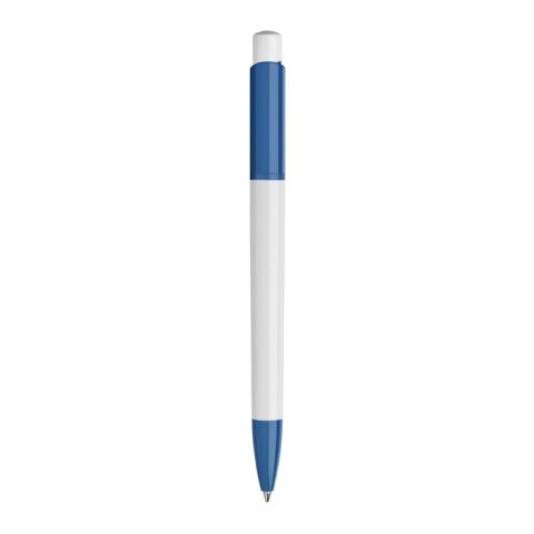 Bolígrafo Kamal opaco Blanco-Azul / Blanco | Impresión De Pantalla 1 color | 270 grados del clip | 40 mm x 25 mm | no disponible