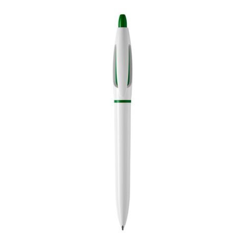 Bolígrafo S! opaco Blanco-Verde | Tampografía 1 color | on the clip | 30 mm x 5 mm | no disponible