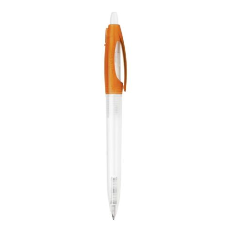 Bolígrafo Bio-S! Clear transparente Naranja | Impresión De Pantalla 1 color | 180 grados del clip | 40 mm x 25 mm | no disponible