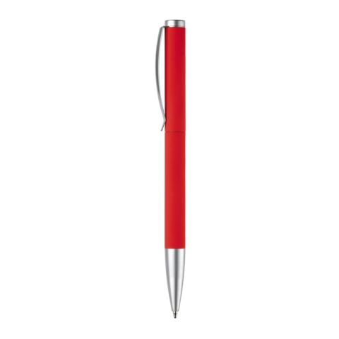 Bolígrafo metálico Modena tacto suave Rojo / Blanco | Grabado | 180 grados del clip | 40 mm x 6 mm | no disponible